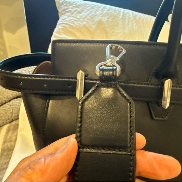 Jimmy Choo Diamond Cinch Top Handle Black Handbag - Picture 12 of 16